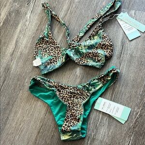 San Lorenzo Tropical Leopard Print Bikini💚🤎